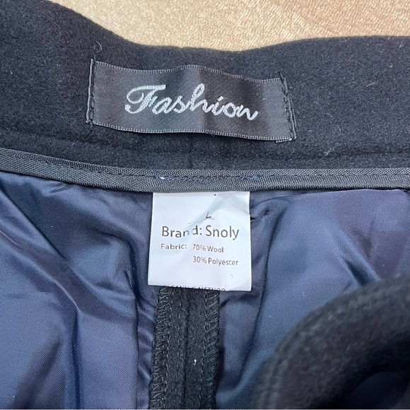 Snoly Women’s Black Wool Blend Trousers Pants Size L - Picture 7 of 9